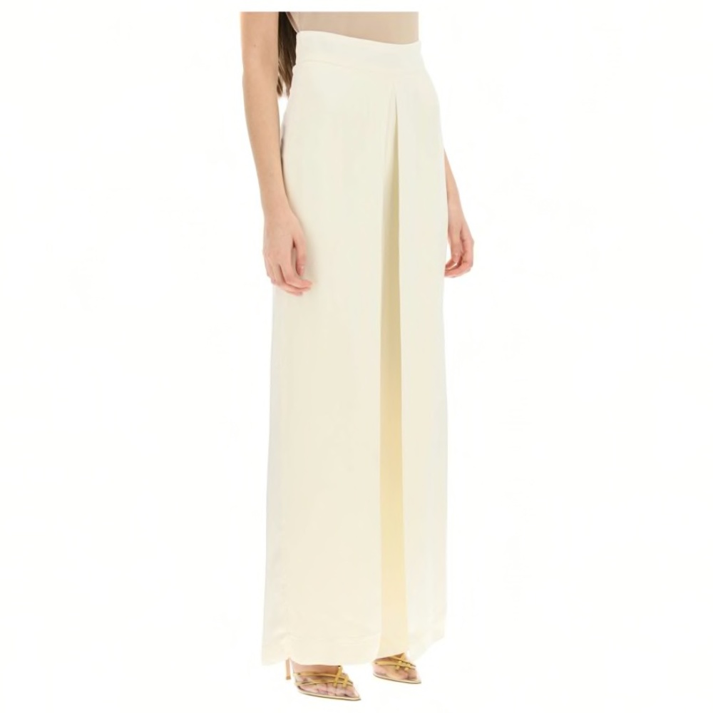 MARIA VITTORIA PAOLILLO MVP Cream Crema Satin Belmont Pants Size 38 NWT